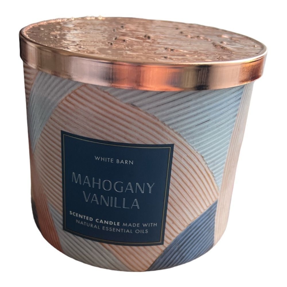 🆕 White Barn 3 Wick Candle Mahogany Vanilla